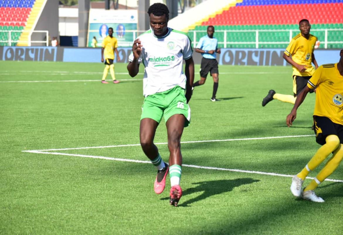 Akram Mhina akishangilia baada ya kuweka bao wavuni